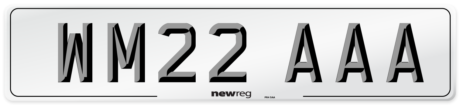 WM22 AAA Number Plate from New Reg